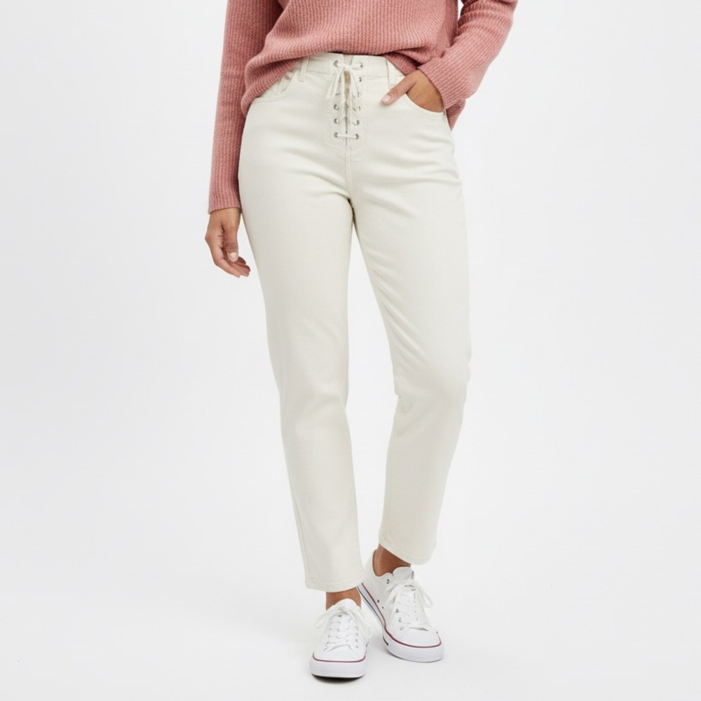 Good American Good Waist
Crop White Lace-Up High-Rise
Skinny Jeans size 22